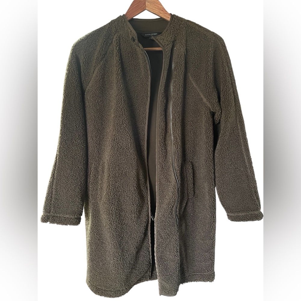Banana Republic Olive Green Textured Coat
